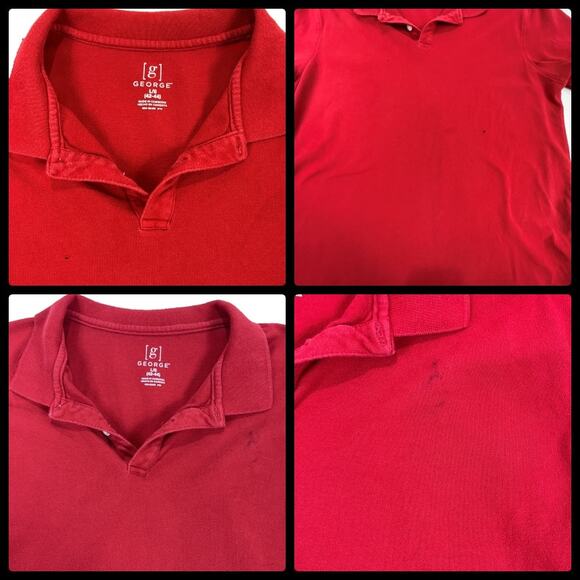 George Short Sleeve Red Polo Collared Work Shirts Large (42-44) Bundle of Two - Picture 5 of 11